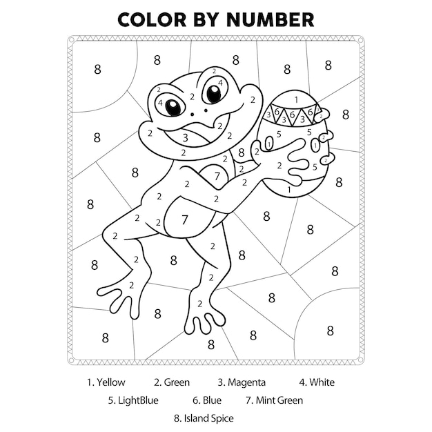 Premium vector easter day color by number coloring page