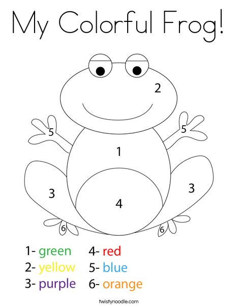 My colorful frog coloring page