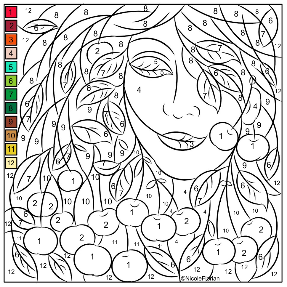 Nicoles free coloring pages color by number coloring pages