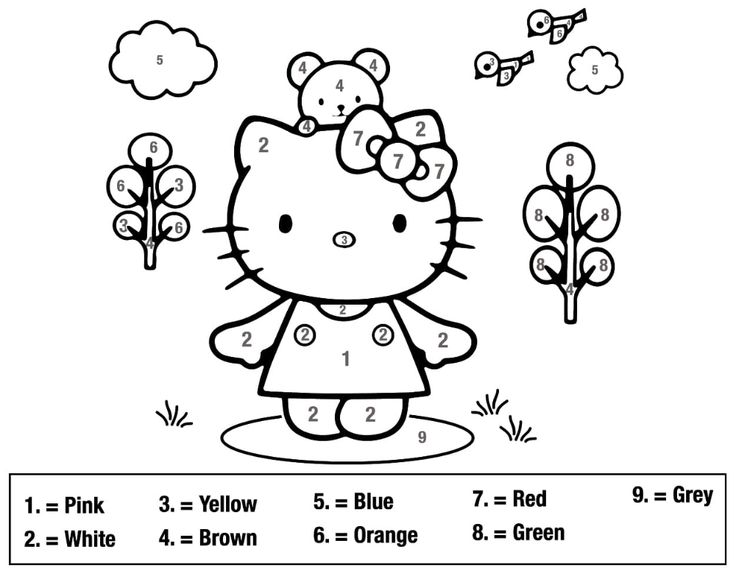 Free hello kitty color by number worksheet coloring page hello kitty coloring hello kitty colouring pages hello kitty