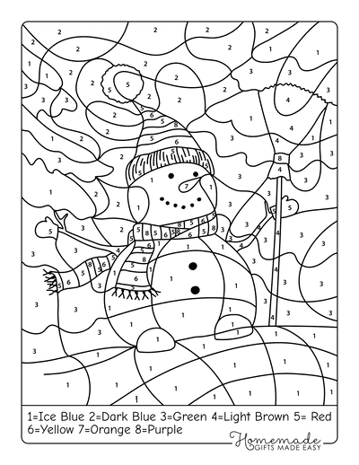 Free christmas color by number printables