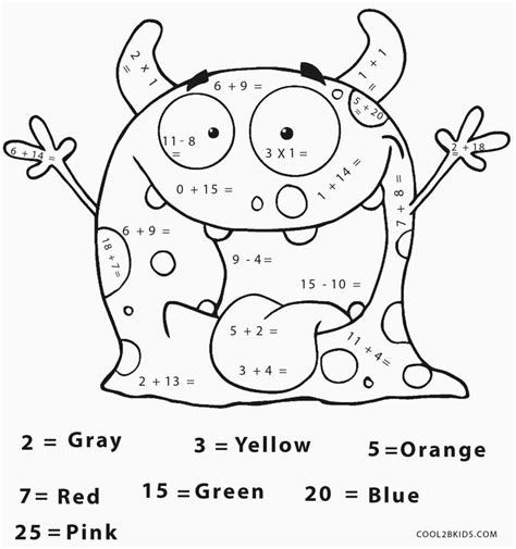 Nd grade math color by number math coloring worksheets math color sheets halloween math