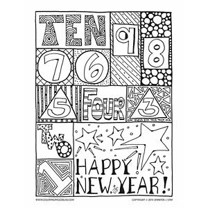 New years coloring pages for grownups