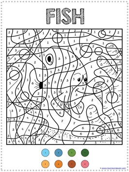 Color by number ocean animals coloring pages