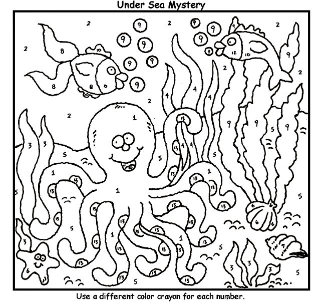 Octopus color by number color by numbers pagine da colorare per bambini disegni da colorare per bambini