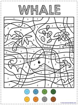 Color by number ocean animals coloring pages coloring pages ocean animals preschool colors