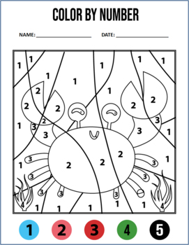 Ocean animals coloring pages color by number activity world ocean day