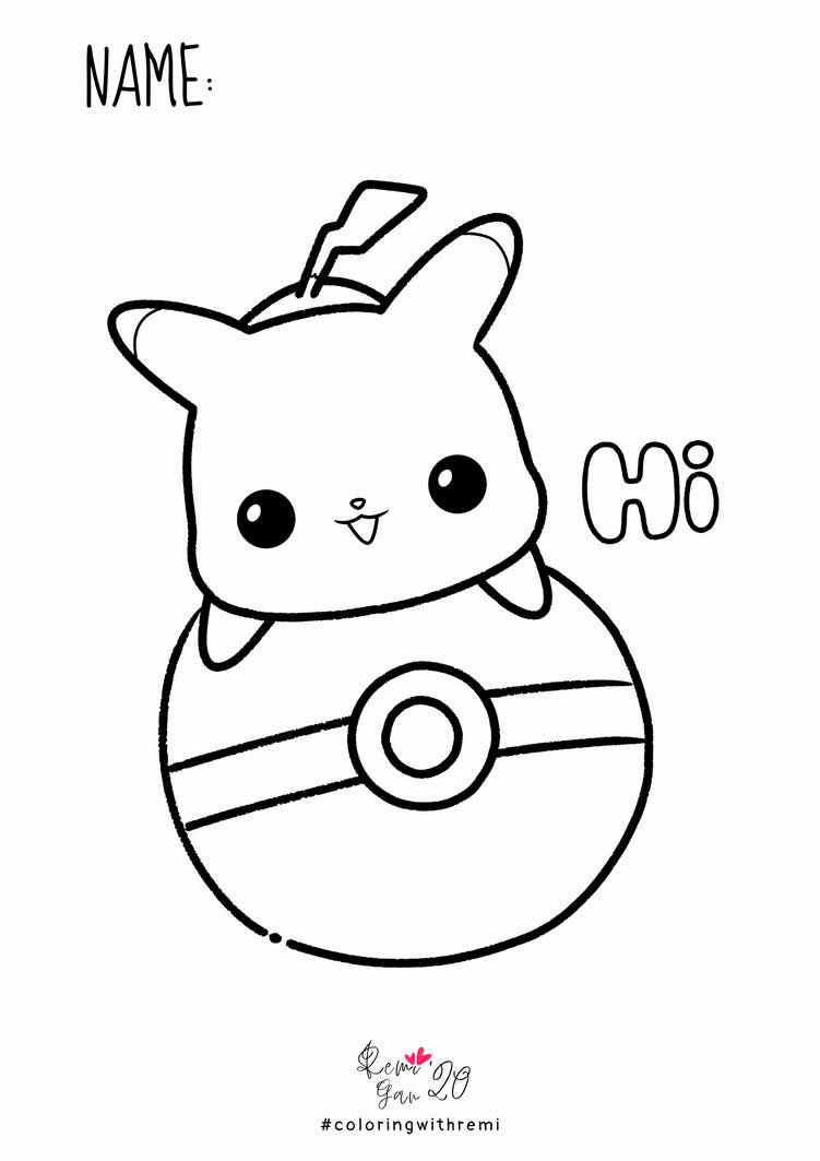Pikachu coloring page by remigan on