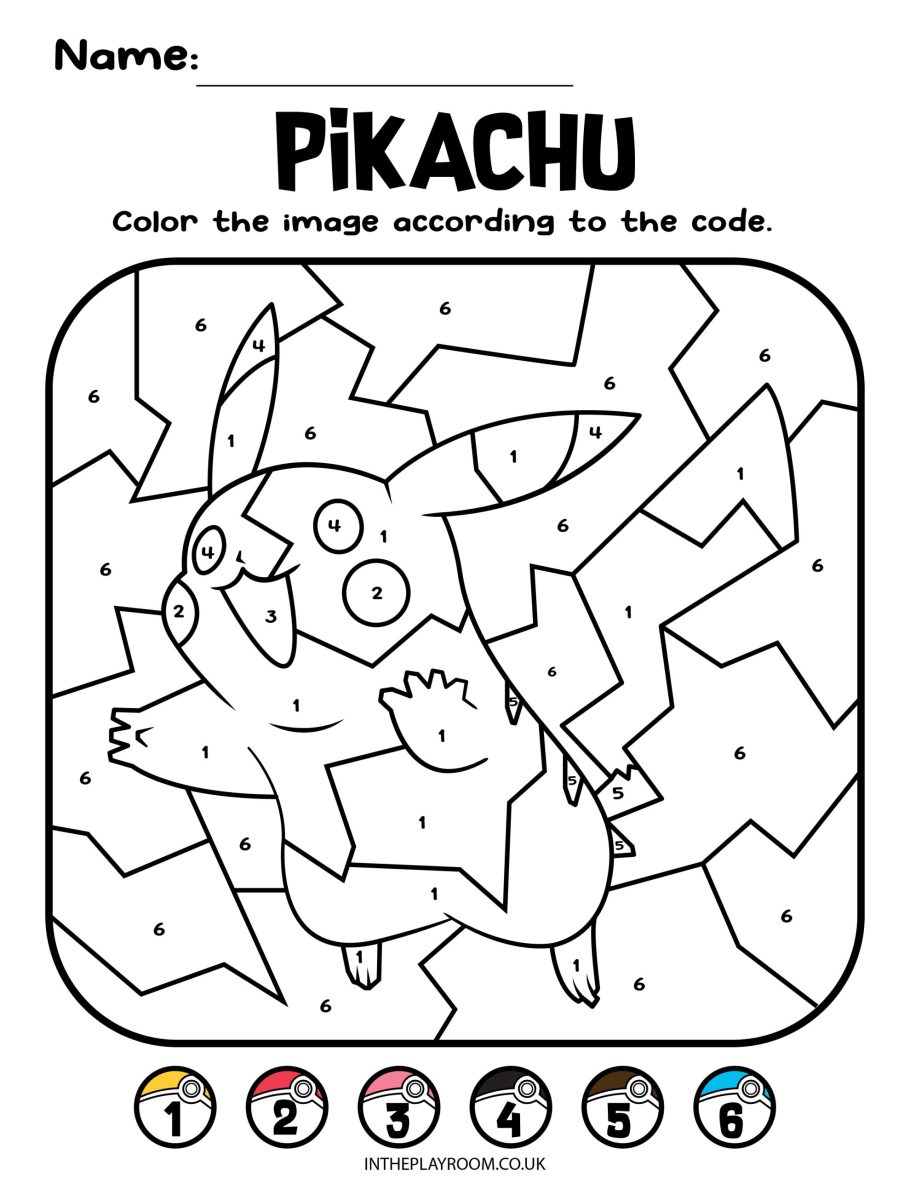 Pokemon lor by number loring pages for kids