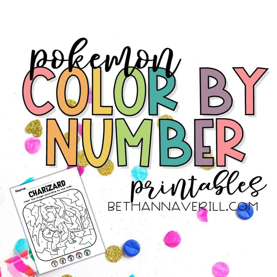 Catch em all with these pokemon color by number printables