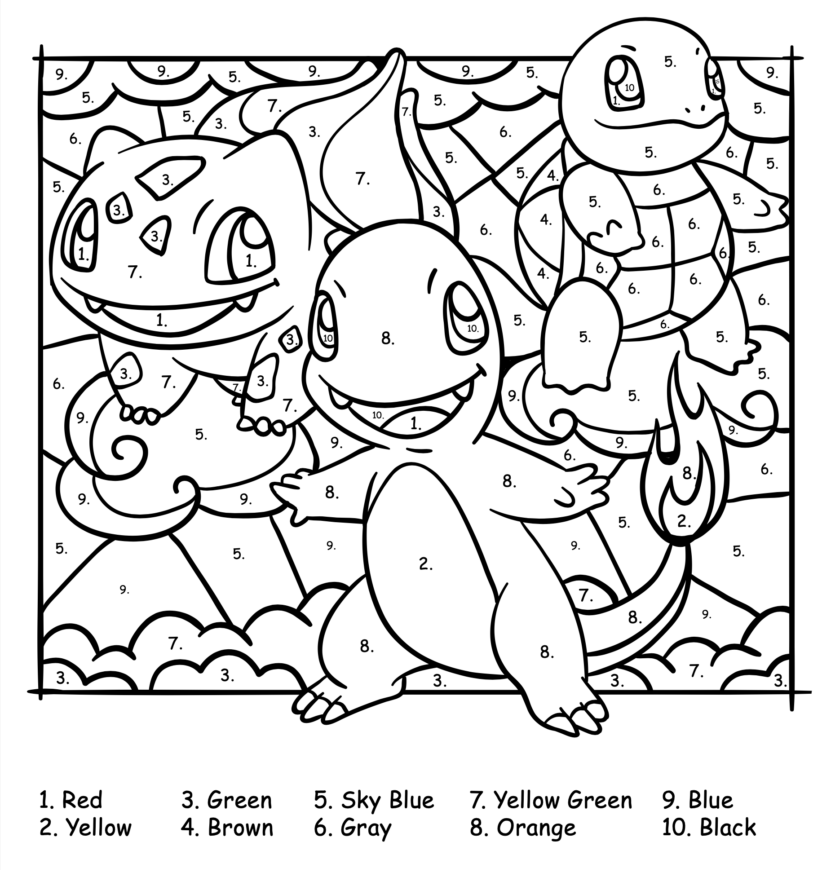 Pokemon color by number