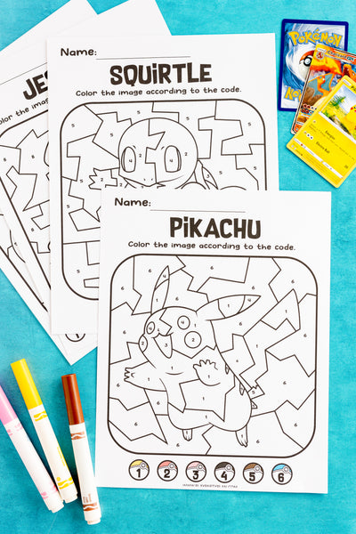 Pokemon color by number â play party plan