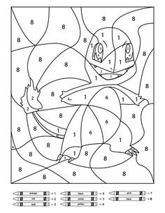 Free pokemon color by number printable worksheets pokemon coloring pages pokemon coloring coloring pages for boys