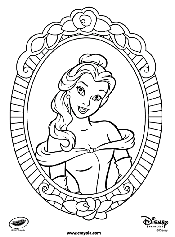 Disney princess belle coloring page