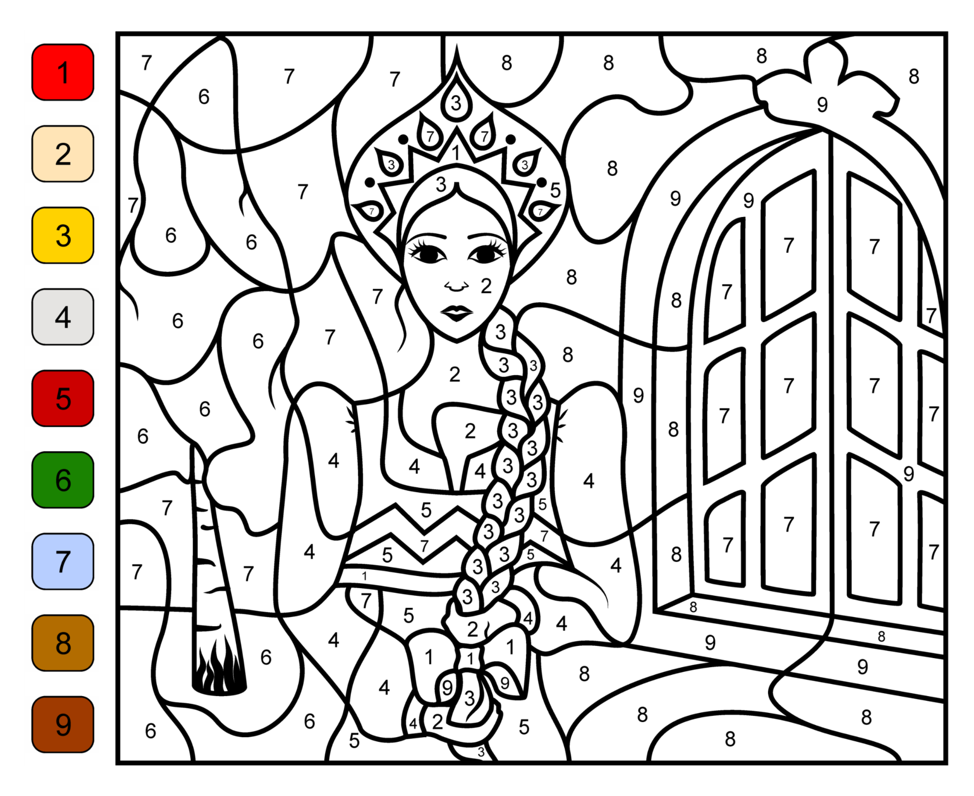 Best printable princess color by number pages pdf for free at printablee disney princess coloring pages princess coloring pages coloring pages