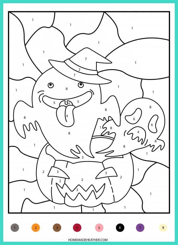 Free halloween color by number printables halloween coloring book halloween coloring pages halloween coloring