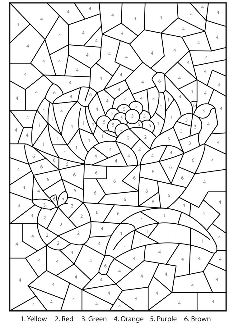 Free printable color by number coloring pages