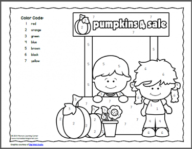 Color by number pumpkins