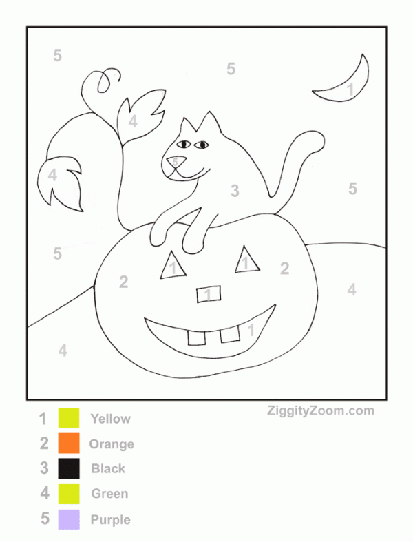 Color by number pumpkin worksheet