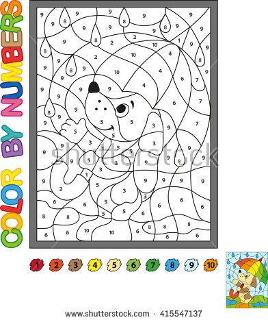 Puzzle for kids color by numbers vector colorg book colorg books color by numbers color puzzle