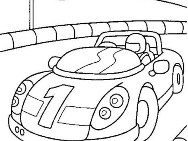 Free easy to print race car coloring pages