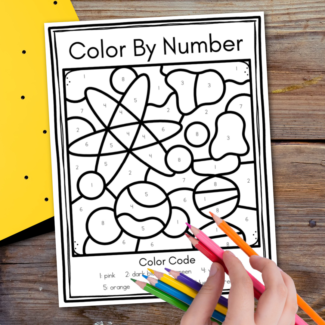 Science color by number homeschool preschool