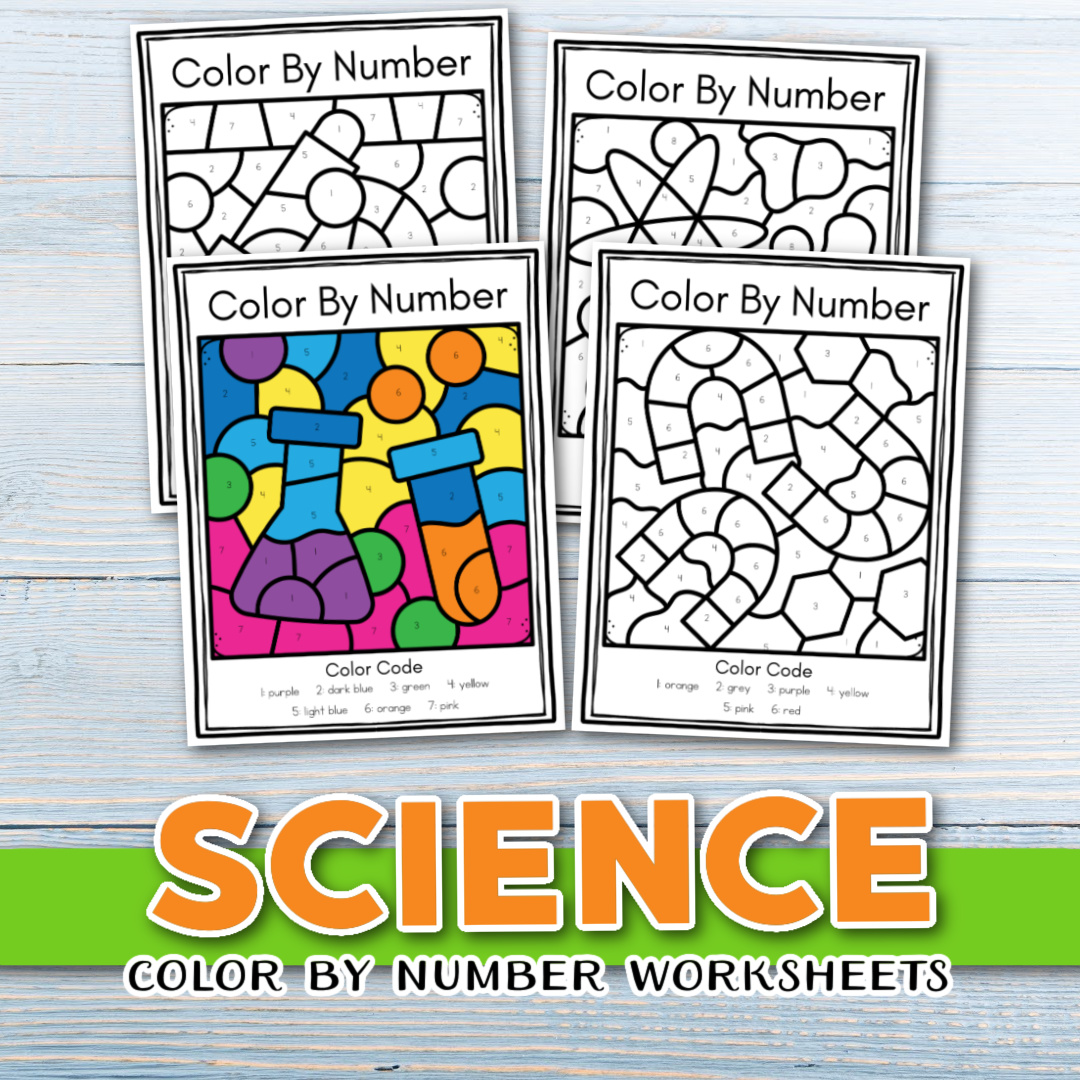 Science color by number homeschool preschool