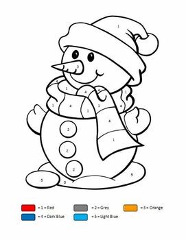 Christmas color by numbers bundle easy art coloring page snowman candle bell tre