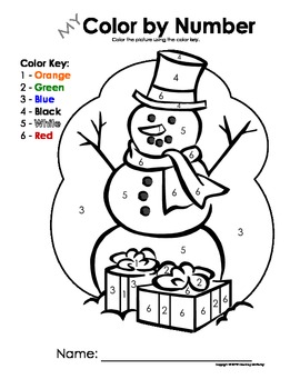 My color by number snowman