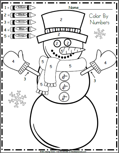 Free kindergarten math worksheets for january