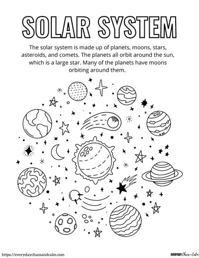Free printable solar system coloring pages
