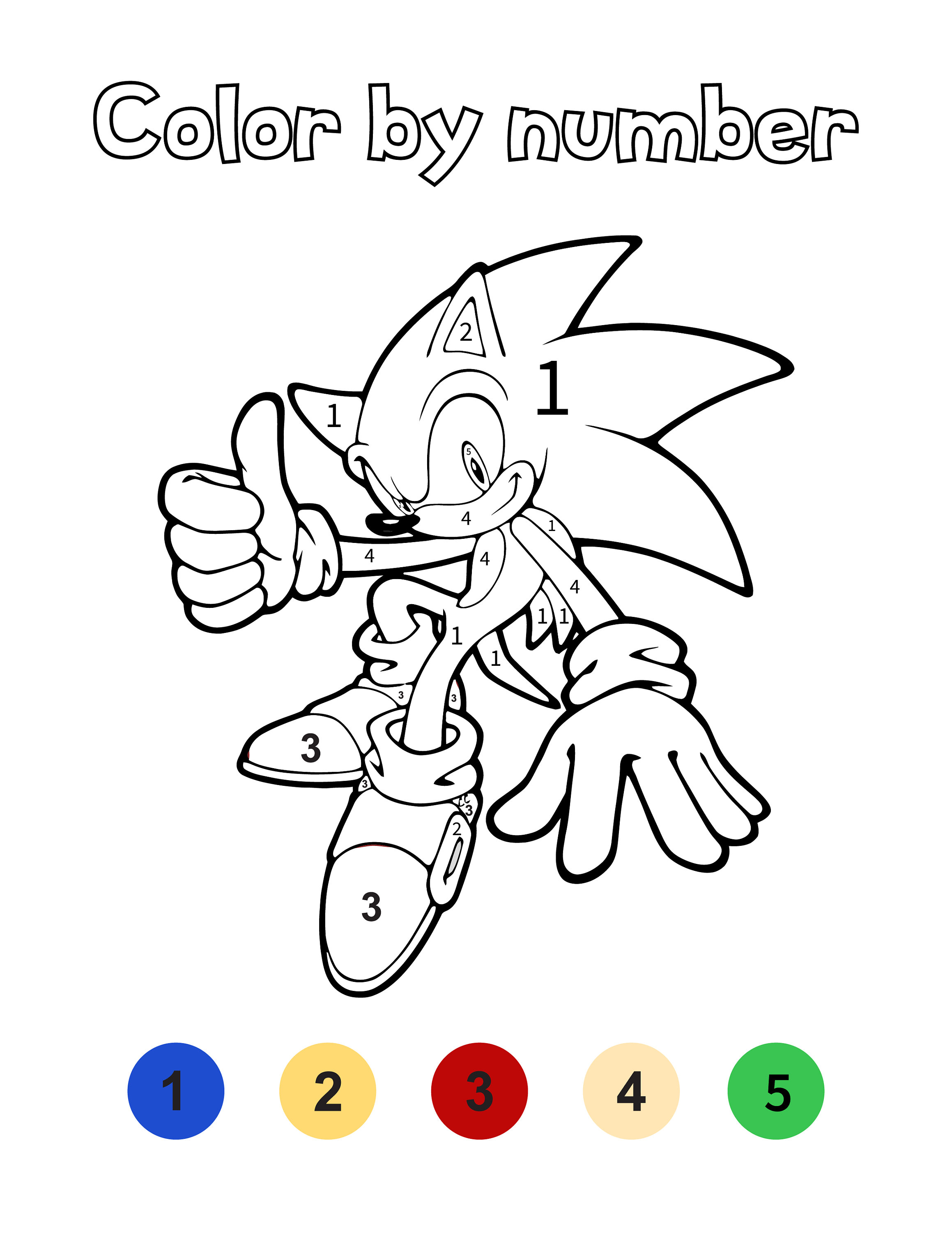 Sonic color by number pdf pages