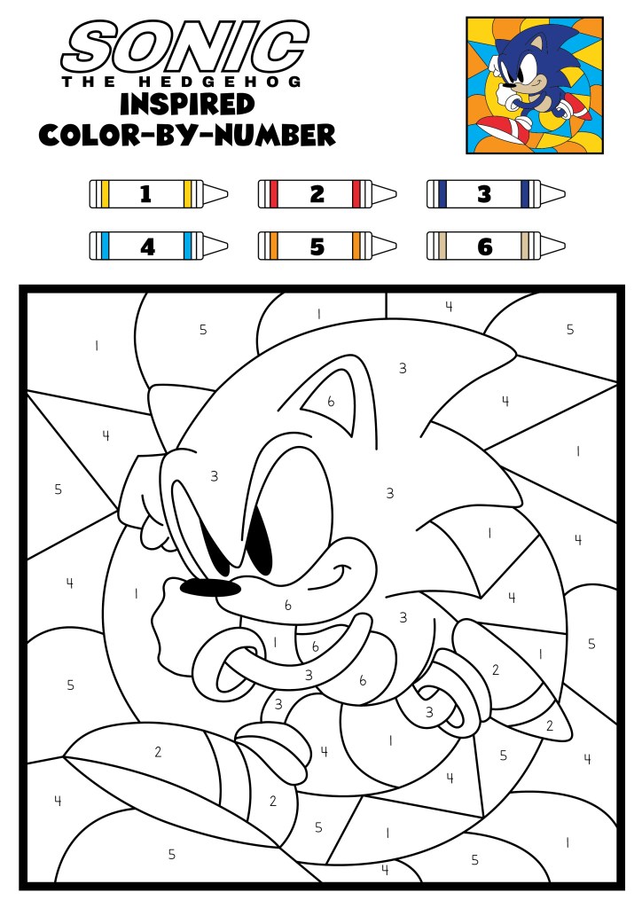 Sonic the hedgehog lor by number printables