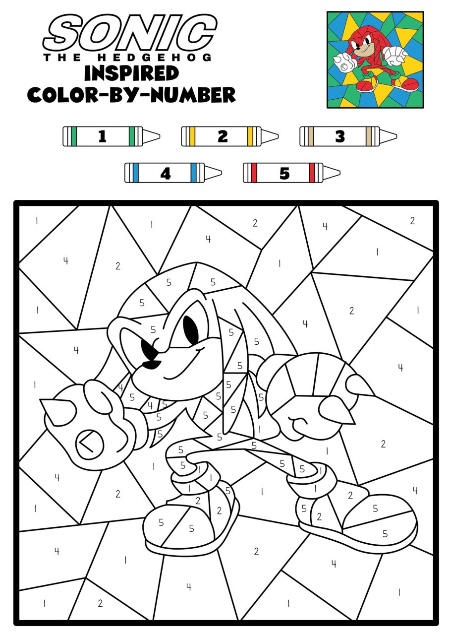 Sonic the hedgehog lor by number printables