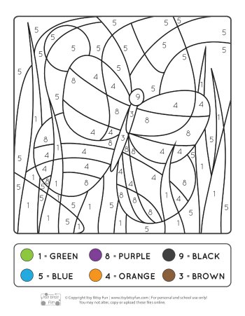 Spring coloring by number worksheets