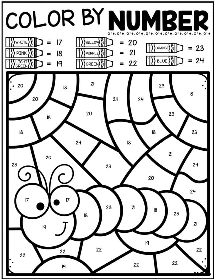 Free spring color by number easy printables