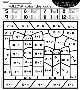 Christmas coloring pages for subtraction facts by teaching second grade