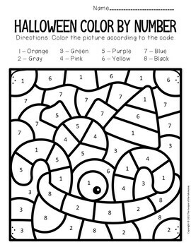 Color by number halloween worksheets no prep color by code printables