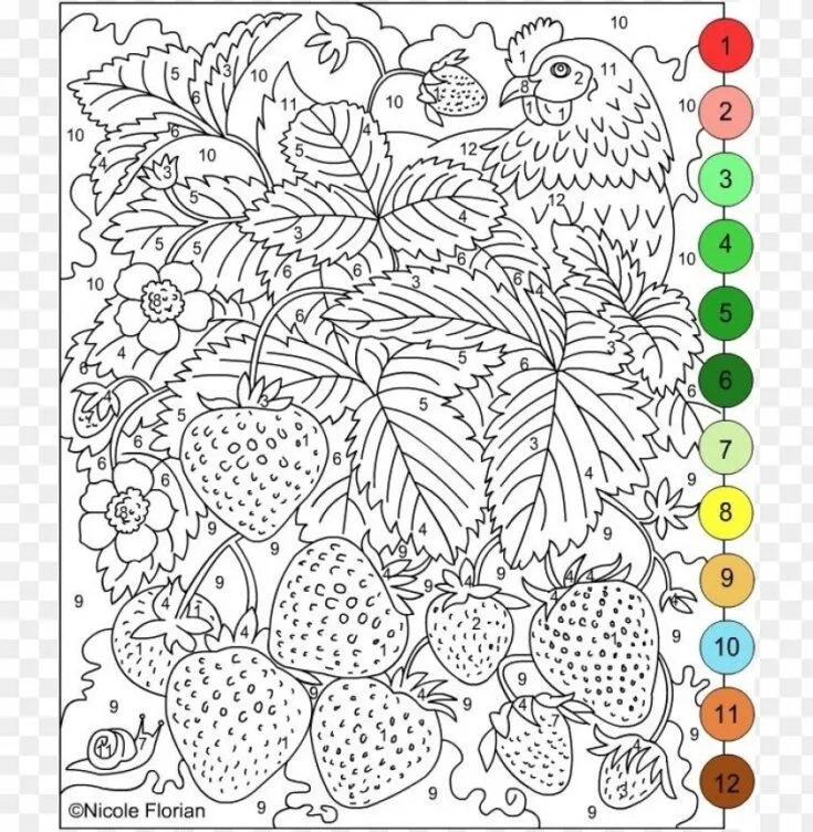 Color by number printable for adults