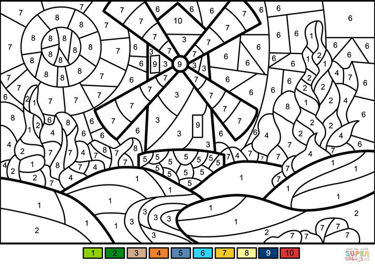 Windmill color by number free printable coloring pages coloring pages online coloring pages color by numbers