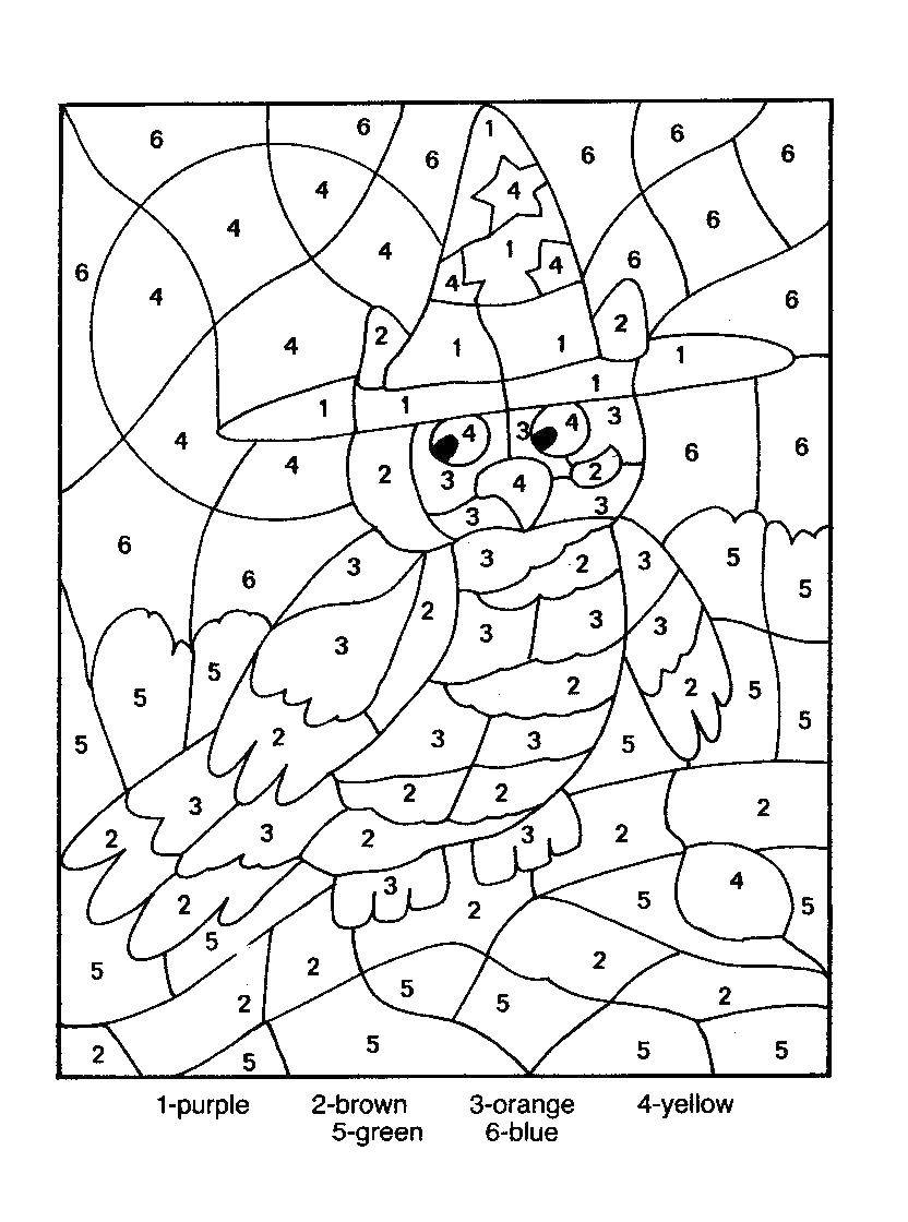 Online coloring pages coloring page color by numbers mr owl by the numbers download print coloring page