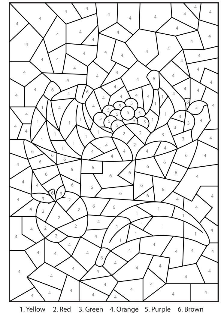 Free printable color by number coloring pages