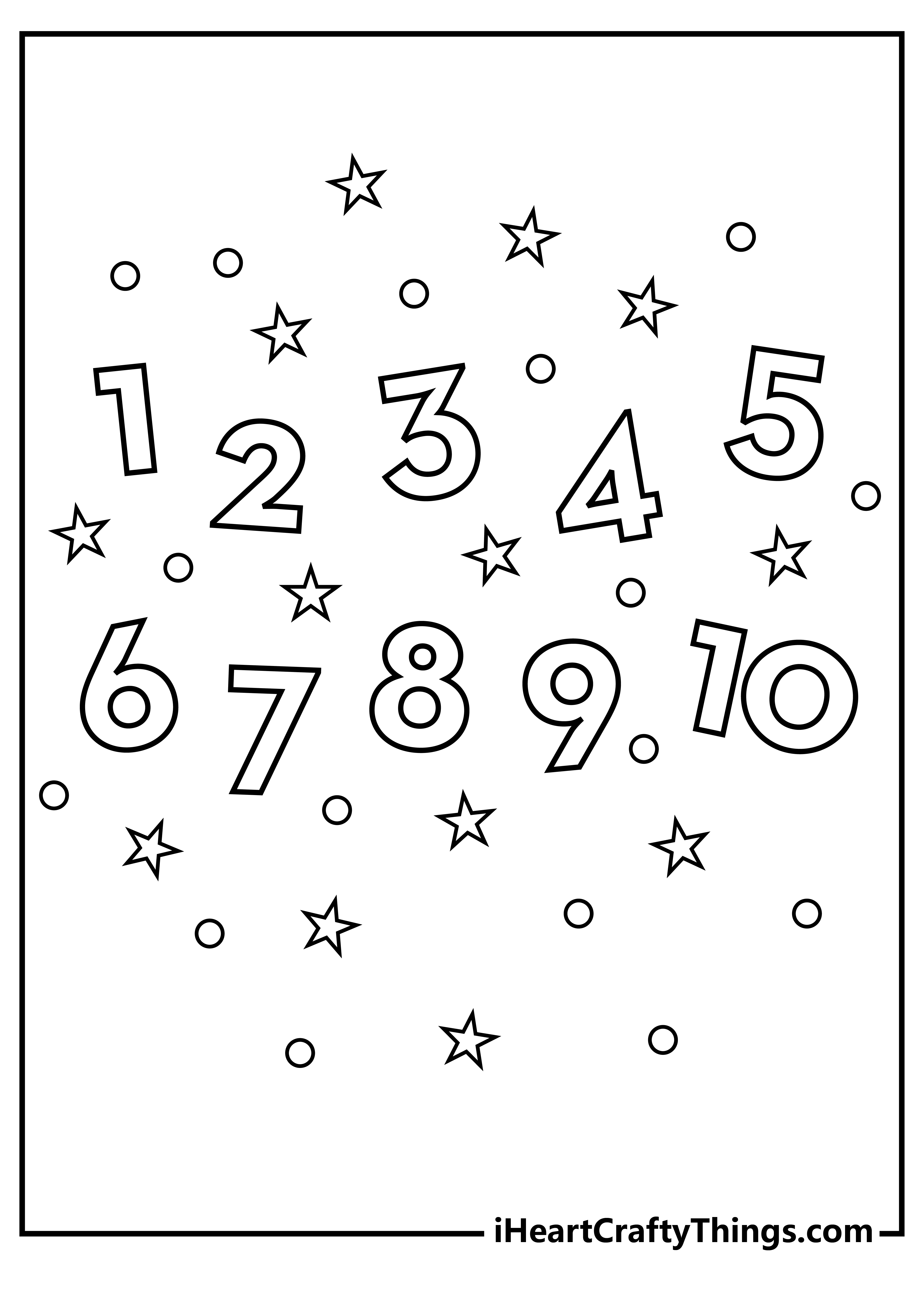 Number coloring pages free printables