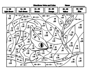 Subtraction coloring worksheets tpt