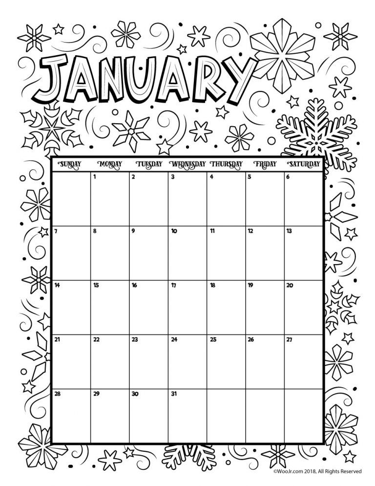 Printable coloring calendar for and woo jr kids activities childrens publishing coloring calendar calendar pages kids calendar