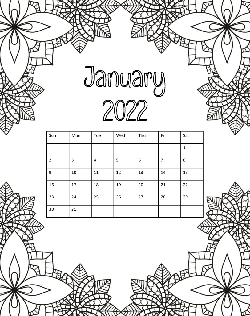 Free printable calendar template for kids to design