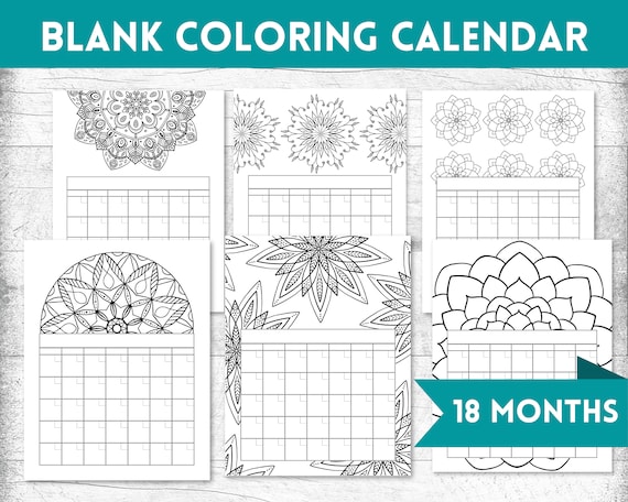 Printable coloring calendar blank calendar calendar month calendar coloring agenda mandala coloring pages