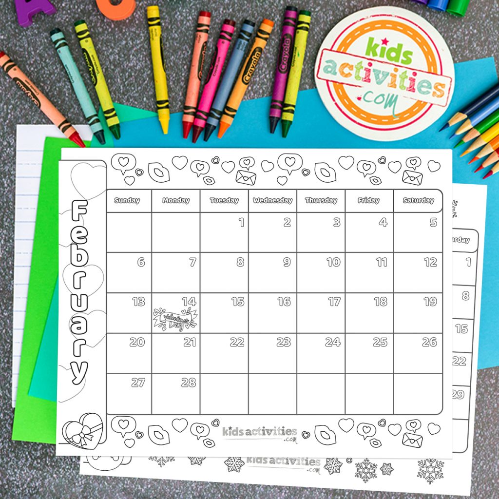 Free printable calendar for kids