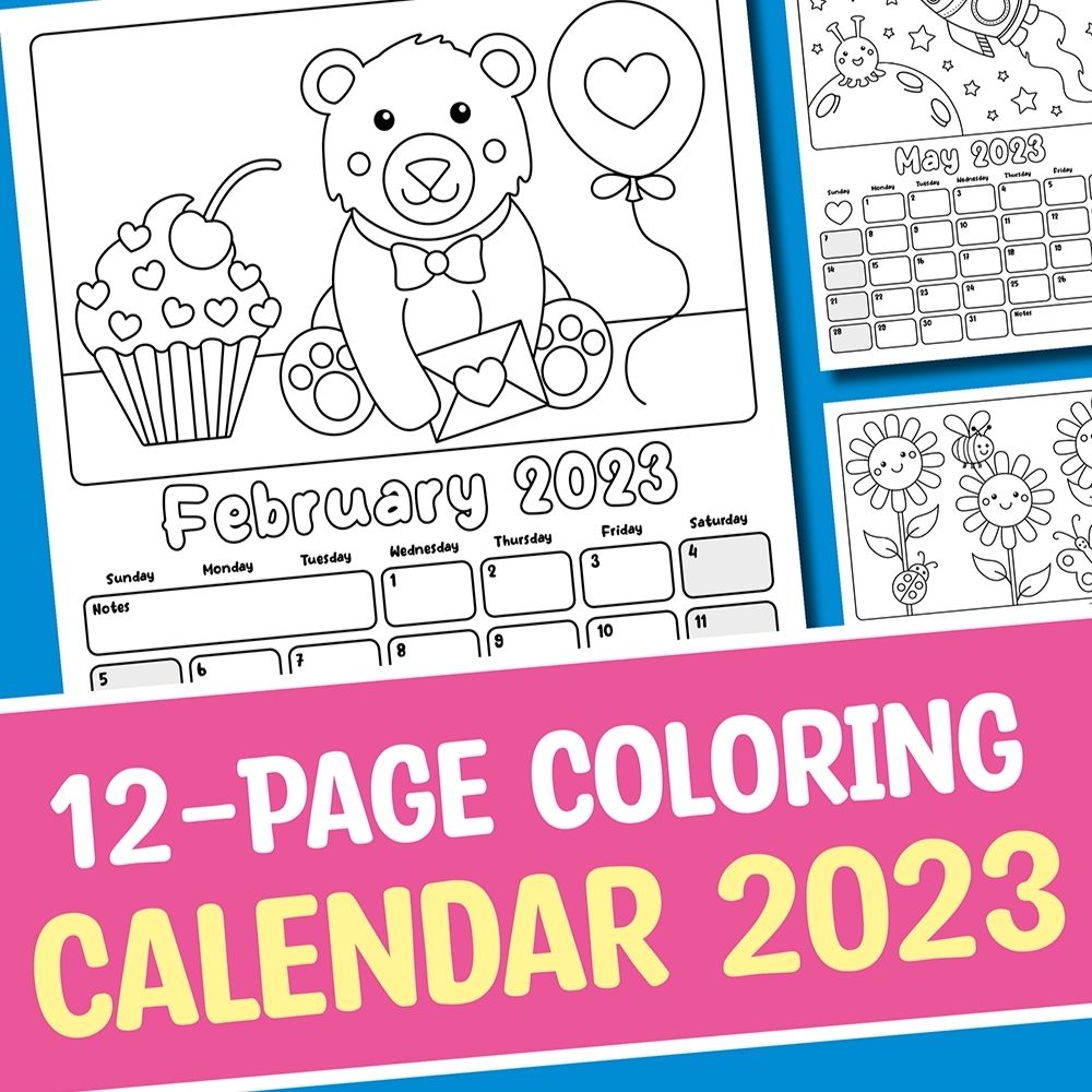 Free printable coloring calendar for kids â