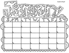 Calendar coloring pages